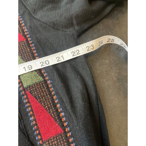 Montechiaro Black Patterned Wool Sweater Sz L - Picture 7 of 9